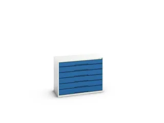 ladekast HxBxD 800x1050x550mm 6laden romp RAL7035 front RAL5010 - 1