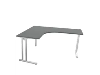 bureau in vrije vorm,HxBxD 740x1600x1400mm,vrije vorm,MS-donkergrijs - 3
