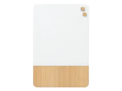 Glasmagneetbord Naga 40x60cm wit/eiken afgeronde hoeken