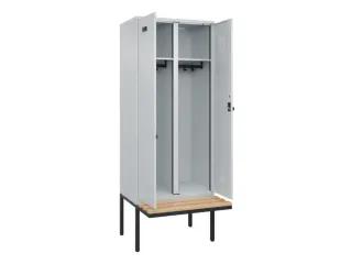 locker met bank,voor scheiding van kleding,HxBxD 2120x800x815mm,2vak - 1