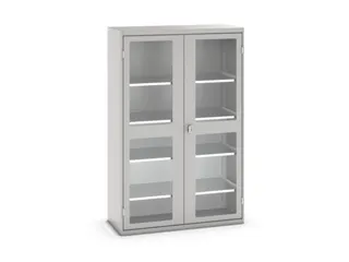 vitrinekast 2000x1300x550mm 4xStalen bodem romp RAL7035 front RAL7035 - 1