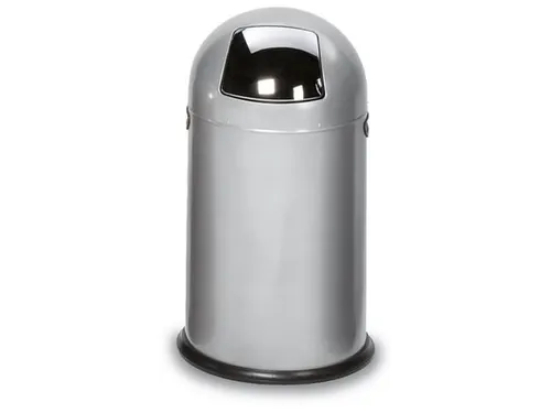 Push Afvalbak Staalplaat 40 Liter Hxd 730x415mm Zilver