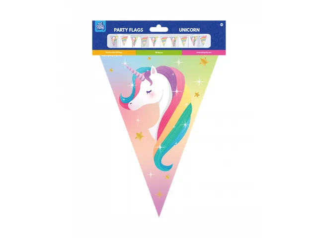 Vlaggenlijn 10 meter Party Flags foil Unicorn