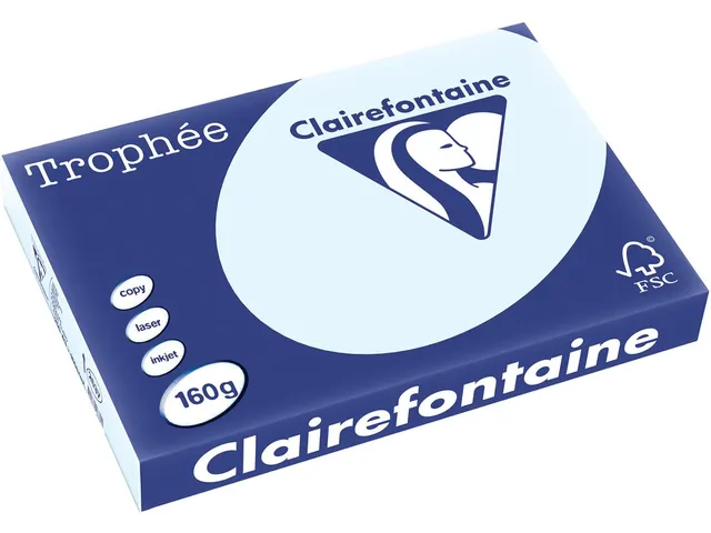 Trophée Pastel gekleurd papier A3 160 gram 250vel Azuurblauw