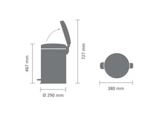 Pedaalemmer newIcon 20 Liter Grijs - 3