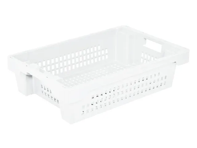 Euronorm Draaistapelbak 150x600x400mm Wanden/bodem Open Wit 25l