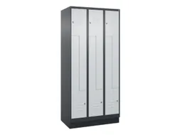 Z-garderobekast,HxBxD 1950x900x500mm,vak B 150/300mm,cil.-slot,sokkel
