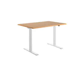 Elektrisch ihv bureau,HxBxD 700-1200x1200x800mm,blad beuken,T-voet wit - 2