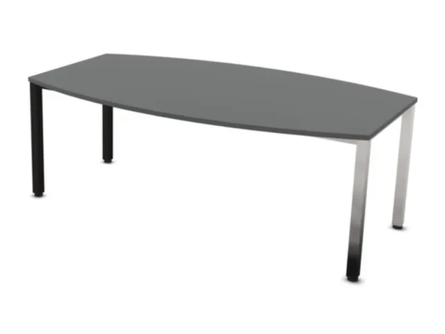 vergadertafel,HxBxD 740x2000x1200mm,vatvormig,MS-donkergrijs