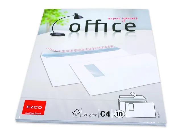 envelop Office FSC C4 120 gram met venster rechts wit 10 stuks