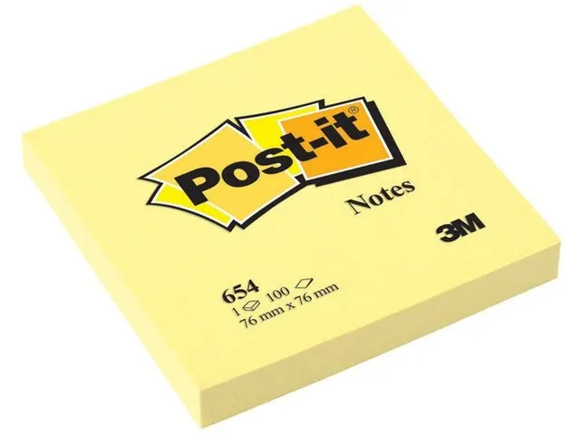 Notes Canary Yellow, 76 x 76 mm, Geel