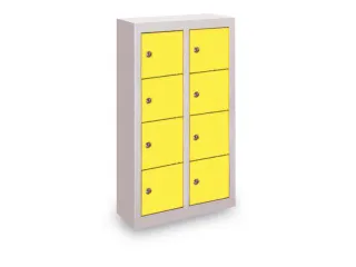 lockerkast,HxBxD 815x460x200mm,2x4vakken,RAL7035,front RAL5010 - 2