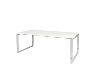 Domino Plus Vergadertafel Hoogte Instelbaar 200x100 Wit 25mm Alu - 1