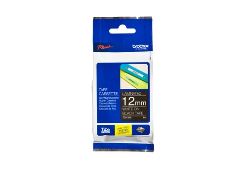 Labeltape Brother P-touch TZe-335 standaard 12mm wit op zwart