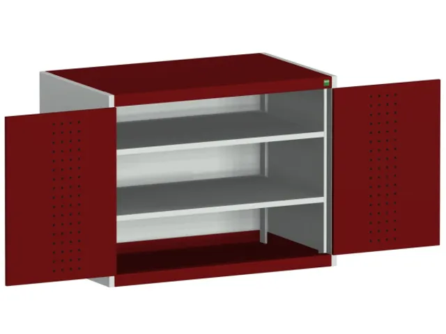 kast met geperforeerde platen,HxBxD 800x1050x650mm,2xStalen bodem
