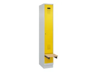 locker met bank,HxBxD 1950x300x815mm,1vak,vak B 300mm,cilinderslot - 2