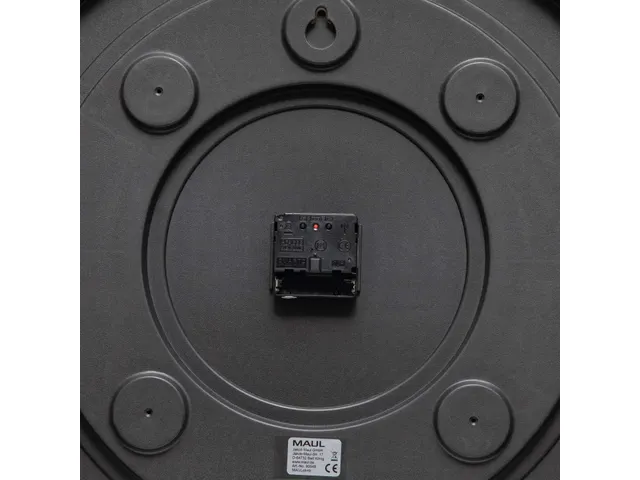 Wandklok MAUL Climb RC Ø47x5.5cm zwart kunststof frame incl.batterij