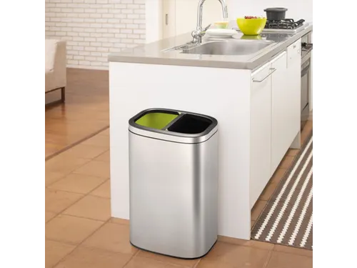 Afvalbak Mat Rvs OLI-Cube Open Top Bin 20+20 Liter