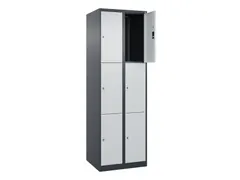 lockerkast,HxBxD 1850x600x500mm,2x3vakken,vak B 300mm,cil.-slot