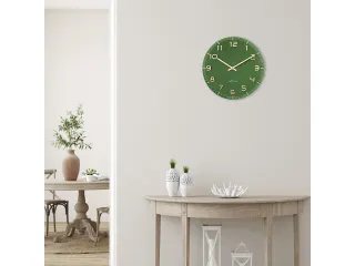 Wandklok Nextime dia 40cm Groen glas/Aluminium Classy Medium - 7