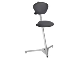 Stahulp Staalbuis Zitting Stof Beige / Bruin Onderstel Grijsaluminium