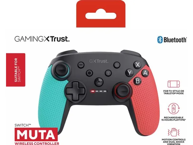 Trust GXT 1246B Muta Draadloze controller Nintendo Switch Blauw/Rood
