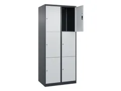 lockerkast,HxBxD 1850x800x500mm,2x3vakken,vak B 400mm,cil.-slot