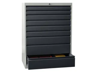 ladekast HxBxD 1200x715x600mm 9laden slot RAL7035 front RAL7016 - 2