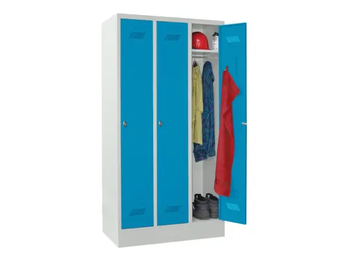 locker,HxBxD 1850x900x500mm,3vak,vak B 300mm,RAL7035,front RAL5012