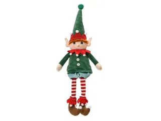 Decoris Kerstdecoratie Elf zittend met hangende benen 60cm - 2