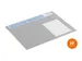 Sous-main calendrier 650x480mm avec couverture PP gris