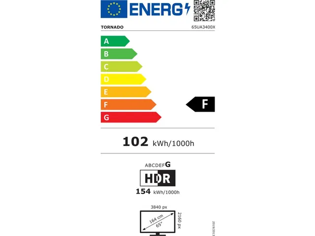 65UA3400X Tornado 65'' (165,1cm) 4K Ultra HD Smart TV Wifi Zwart
