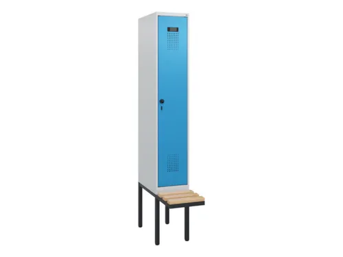 locker met bank,HxBxD 1950x300x815mm,1vak,vak B 300mm,draaigrendel
