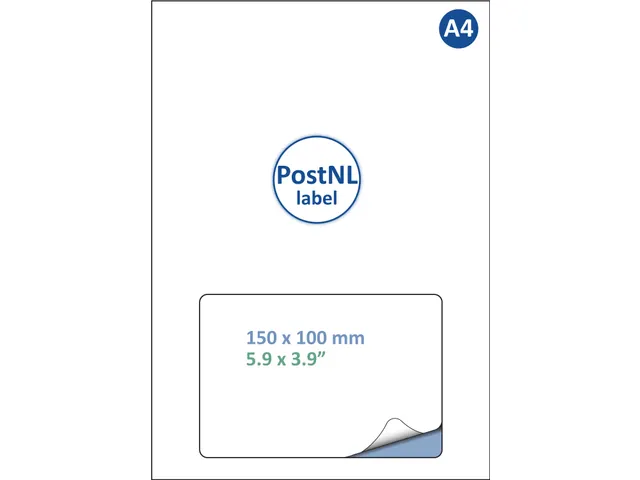 Retourlabel POSTNL label A4 150x100mm 100 Vel