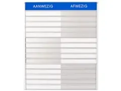 OUTLET In-uit Bord 25 Namen Aluminium Aan/afwezigheidsbord Groot