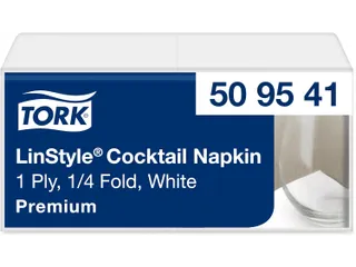 Tork Linstyle Cocktailservet Premium 1-Laags wit 23x23cm 14x100 stuks - 2