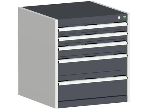 ladekast HxBxD 700x650x525mm 5laden romp RAL7035 front RAL7016