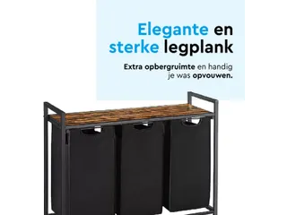 Wasmand 3 vakken Zwart LB300 - 9