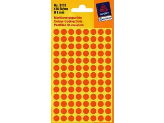 Etiket Avery Zweckform 3178 Rond Ø8mm Oranje 416 Stuks - 2
