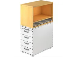 containeropzet,HxBxD 530x428x800mm,m. 3kunstst. inzetelementen DIN A4