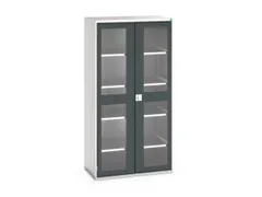 vitrinekast 2000x1050x550mm 4xStalen bodem romp RAL7035 front RAL7016