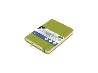 Schetsboek Kangaro A6 lime green PU HC 80 vel 140gr roomwit met elasti - 1