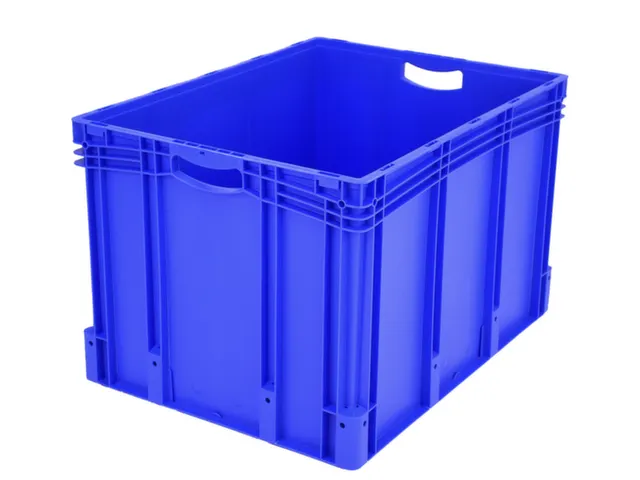 Euronorm Stapelkrat Pp 520x800x600mm 217l Standaardbodem 60kg Blauw