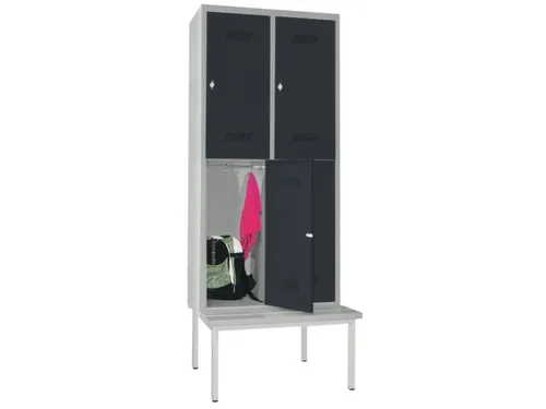 banklocker,dubbeldeks,HxBxD 2150x800x800mm,RAL7035,front RAL7016