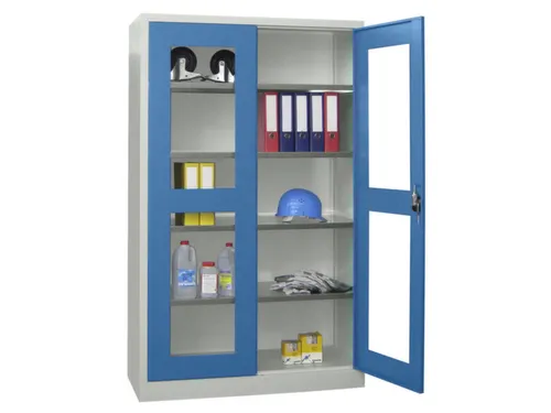 Vitrinekast Hxbxd 1950x1000x400mm Draaideuren Ral7035 Front Ral5012
