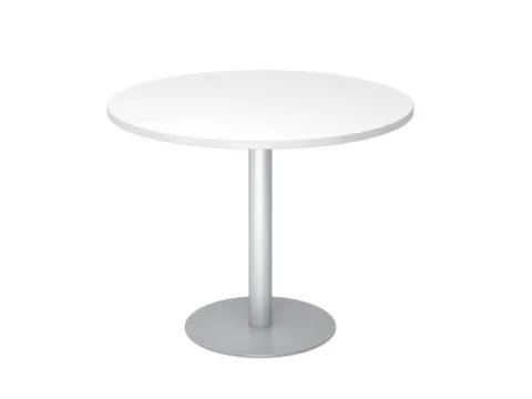 vergadertafel,HxØ 745x1000mm,rond,schotelvoet zilverkleurig,ronde bui