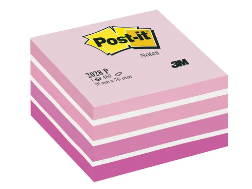 Memoblok 3M Post-it 2028 76x76mm kubus pastel roze