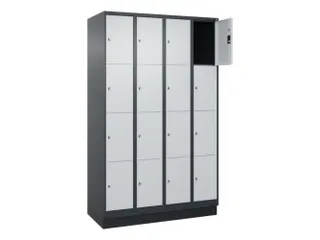lockerkast,HxBxD 1950x1200x500mm,4x4vakken,vak B 300mm,cil.-slot - 1
