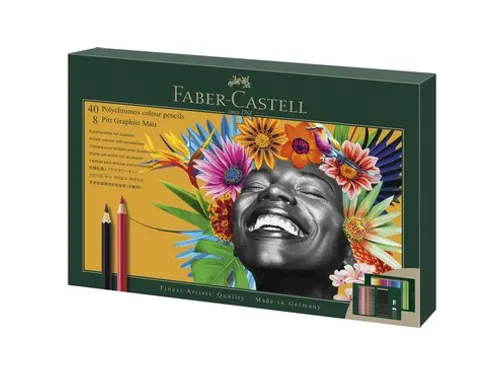 Tekenset Faber-Castell Polychromos en Pitt Grafiet Mat 50-delig