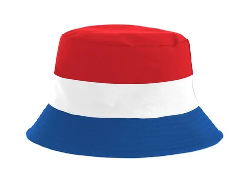 Feesthoed rood wit blauw en oranje one size omkeerbaar